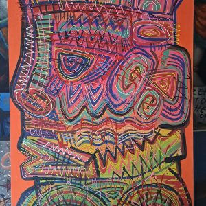 The Papuan masks (Acrylic painting)