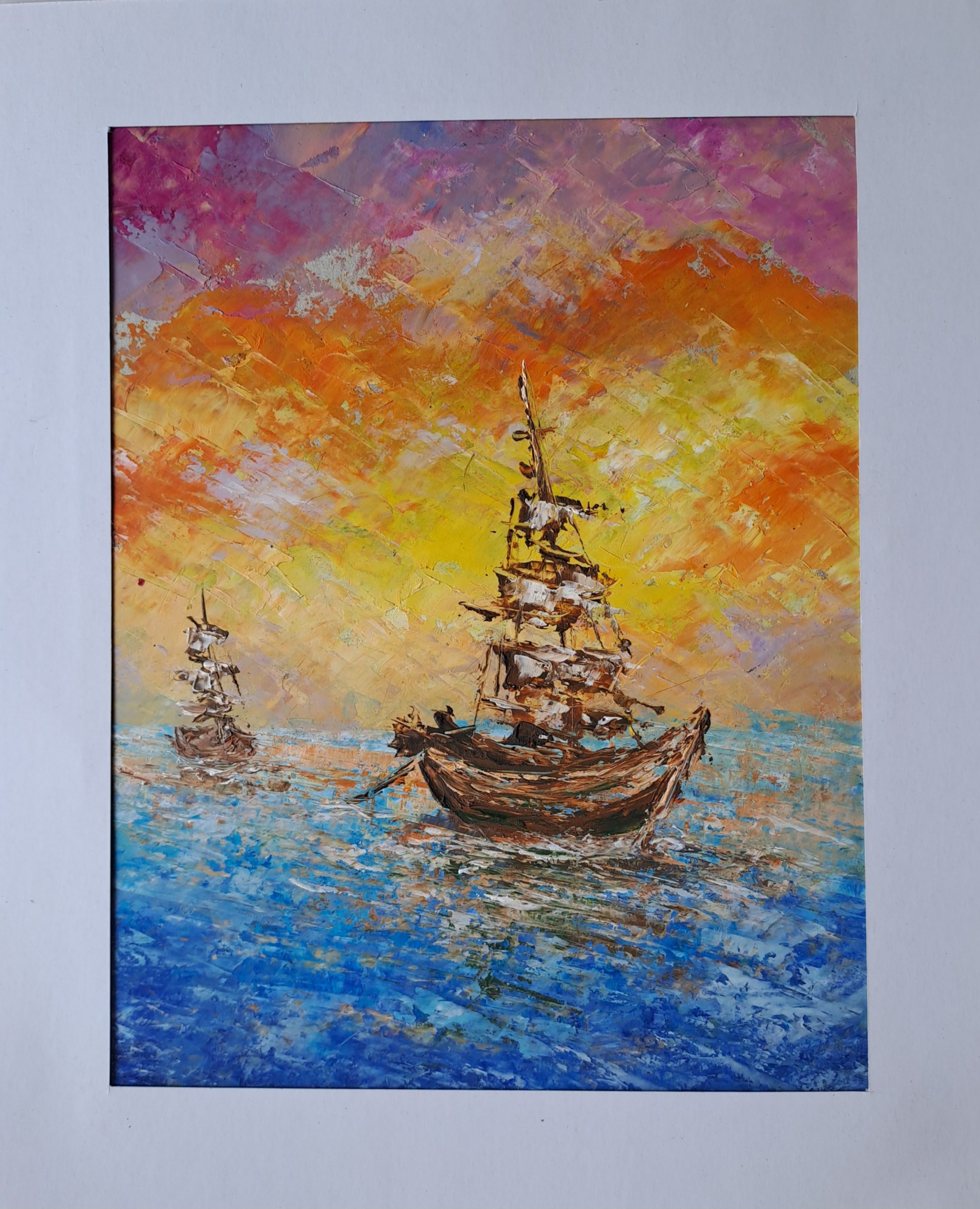 hand-painted-sunset-ship-scene-20-x-25-cm
