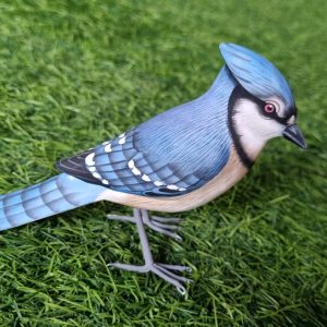 Hand carved wooden Blue Jay