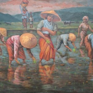 Rice Field Harmony | 90 × 130 cm oil painting